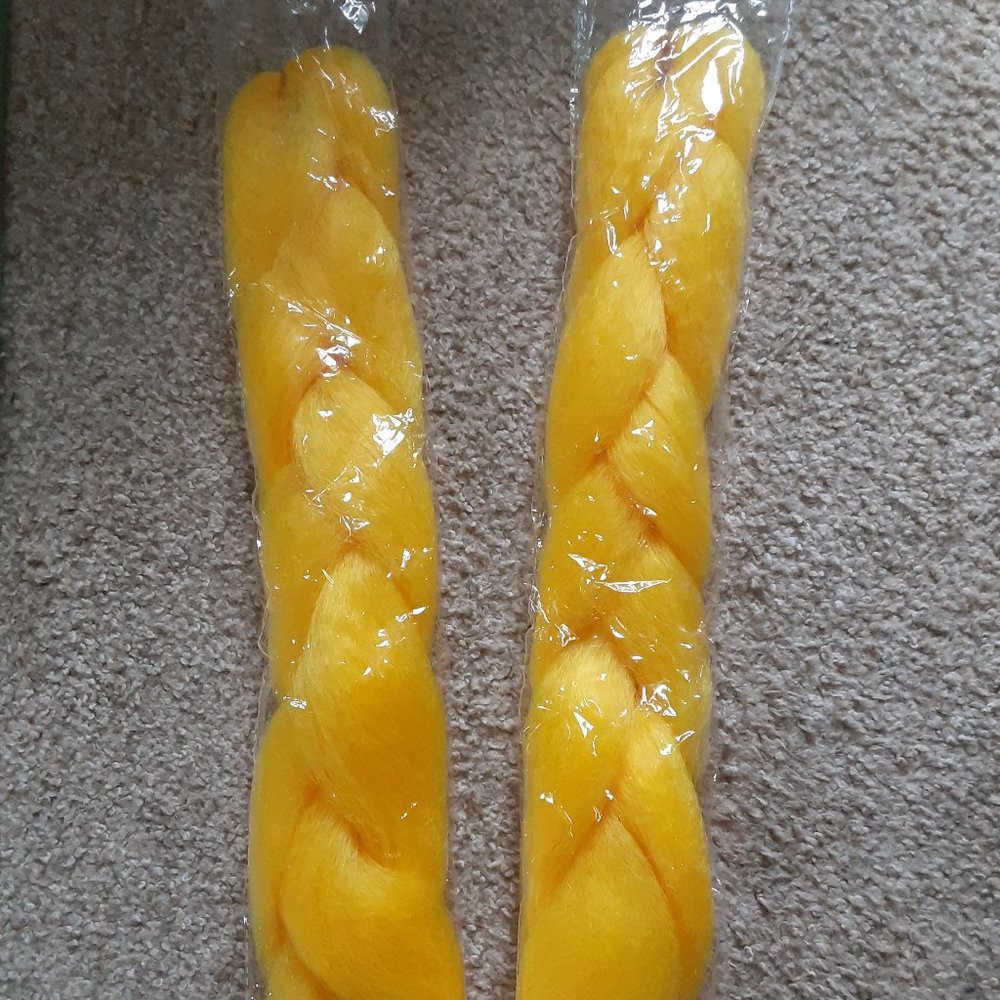 Bright Yellow Braiding Hair